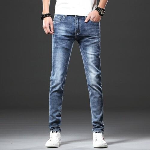 Jantour Brand Skinny jeans men Slim Fit Denim Joggers Stretch Male Jean Pencil Pants Blue Mens jeans fashion Casual Hombre new