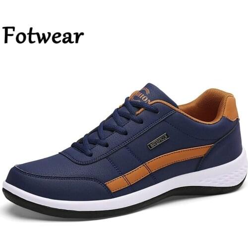 Fotwear Leather Men Sneakers Plus Size 38-48 Lace Up Mens Leather Casual Shoes Fashion Men Driving Shoes Lightweight Male Flats