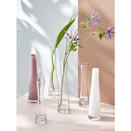 Ins Glass Vase Nordic Transparent Small Vases Decorative Bottle Hydroponic Flower Pot Desktop Decoration Creative Ornaments Ваза