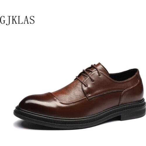 Classic Men Wedding Dress Shoe Business Party Shoes for Men Black Brown Leather Shoes Men Formal Zapatos Mens Oxford Shoes