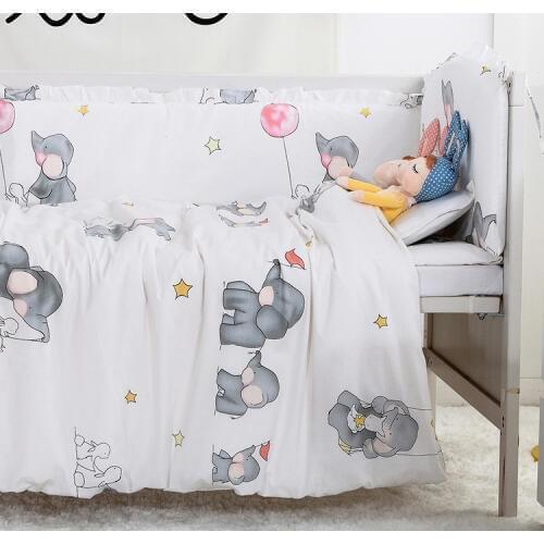 7PCS full Set baby bedding set newborn crib bedding set Protector Room Decor Newborn cama infantil,(4bumper+sheet+duvet +pillow)