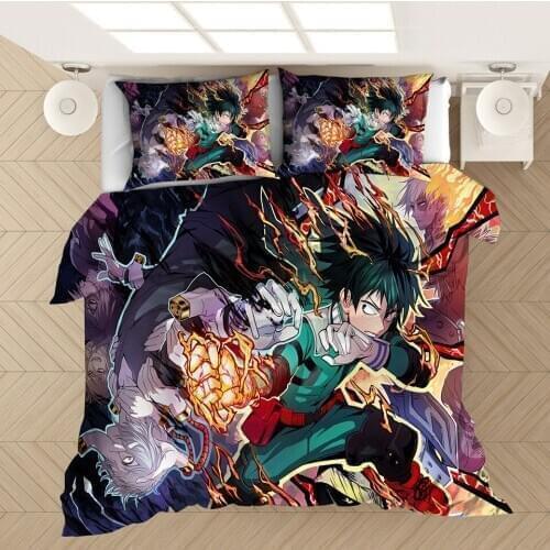 3D Print Anime My Hero Academia Comforter Bedding Set Duvet Covers Pillowcases Home Textile Luxury Cartoon Queen King Size Kids