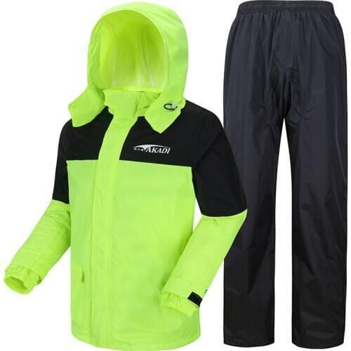 Cycling Adult Raincoat Suit Hiking Motorcycle Mens Sports Suits Rainstorm With Hood Impermeable Yagmurluk Erkek Rain Gear BE50rc