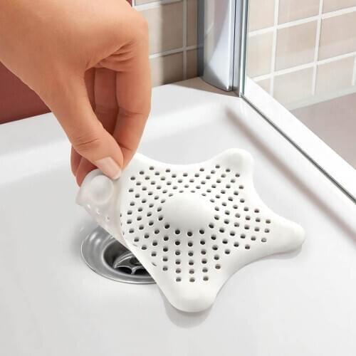 Hair Catcher Five-pointed Star Kitchen Sink Strainer Anti Blocking Bathtub Drain Cover Bathroom Filter