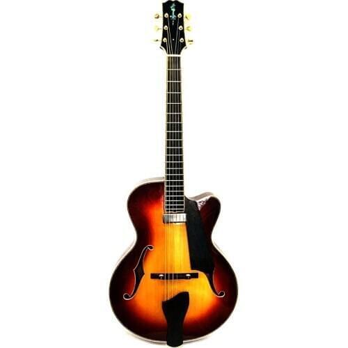 Musoo brand 15“ handcraft Carved solid archtop jazz guitar