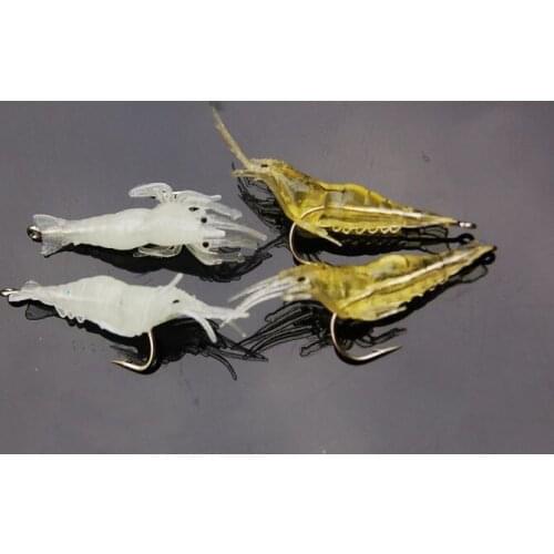 1PC Mini Soft Shrimp Lure Artificial Ocean Fishing Bait With Hooks Sharp Crankbait Topwater Silicone Prawn Worm Carp Bait Pesca