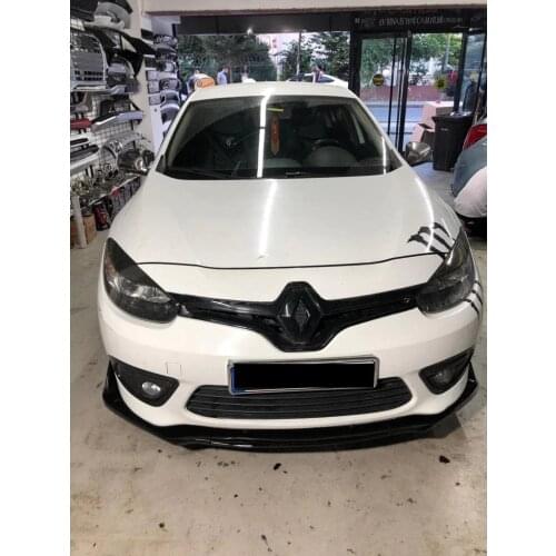 Front Bumper Attachment For Renault Fluence , 3 Piece Piano Black Lip Splitter Auto Car Styling Accessory Ornament