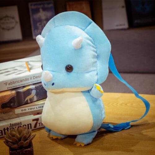 2021 New Cute Tyrannosaurus Rex Triceratops Plush Small Backpack Cute Childrens Adult Decorative Stuffed Toys