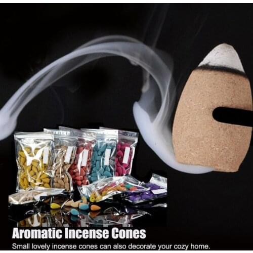 NEW 50PCS Mixed Incense Cone With Tray Fragrance Scent Tower Incense Mixed Scent Aromatherapy Fresh Air Aroma Spice