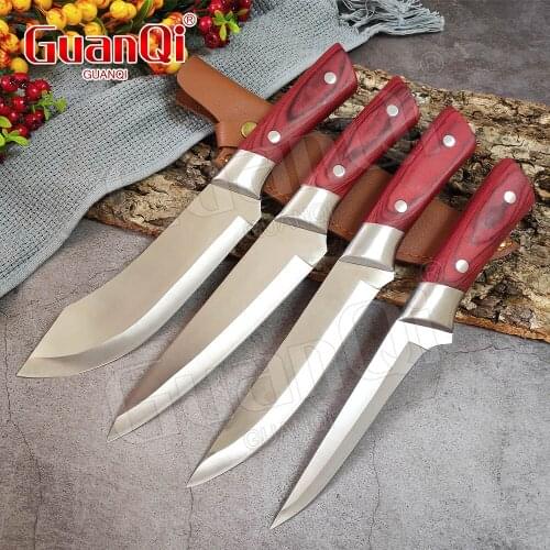 Stainless Steel Chef Knife Boning Knife Butcher Fish Knife Meat Cleaver Hunting Knife Slicing Knife Sharp Kitchen Chopping Knife