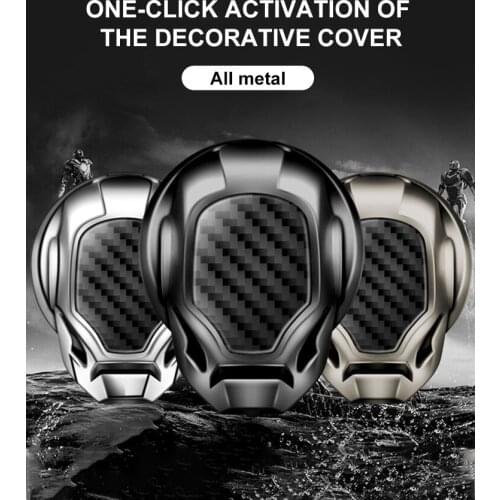 One Button Ignition Key Decorative Ring Cover Car Engine Start / Stop Button Aluminum Alloy Models Universal Key Ring Sticker