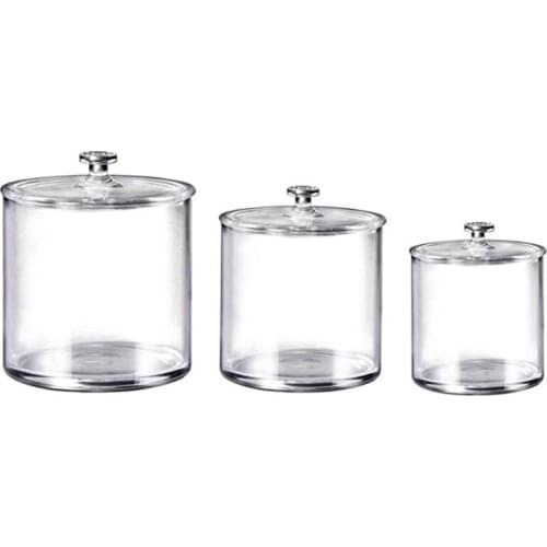 Makeup Organizer Storage Jar Box with Lid for Bathroom Cosmetice Organization Cans Container Storage Box