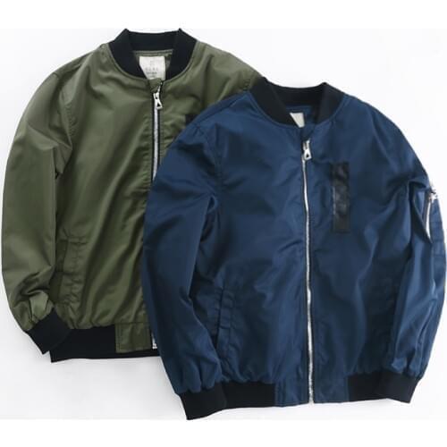 5-11Y Casual Kids Baby Boys Jackets Blue/Green Solid Color Long Sleeve Zipper Cardigan Top Autumn Toddler Outwear