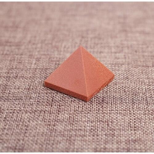 Pyramid-Finest Big shining golden aventurine Gemstone 1.18" Carved Pyramidal Crystal Healing Crafts