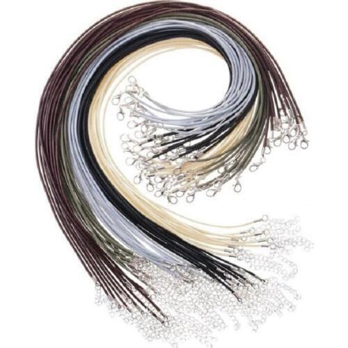 PU Leather Chains Bracelet Pendant Charms With Clasp DIY Jewelry Making Findings String Cord diameter 1.5mm length 50cm