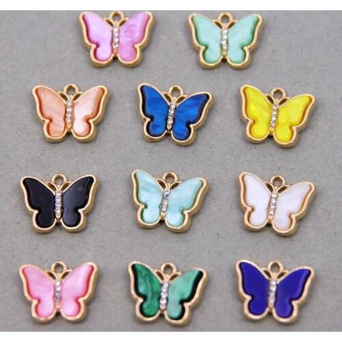 6pcs 19*15*4mm 9 Color Resin Animal Butterfly Charms for Jewelry Making Pendants Necklaces Cute Earrings DIY Handmade Accessorie