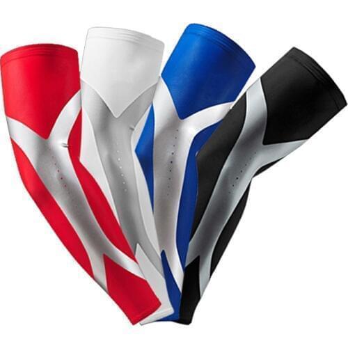 2 Pcs/ Pair Lycra Basketball Compression Arm Sleeves Non-slip Elastic Armband UV Protectors Sleeve Sport Safety Mangas Ciclismo