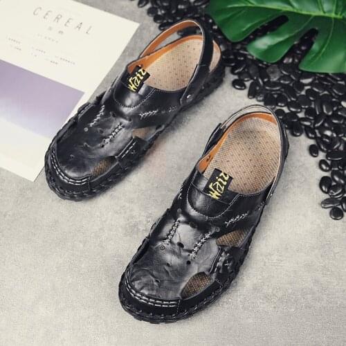 Sandalia Masculina De Praia Men Sandals Outdoor Sandalias De Cuero Para Hombre Samool Shoes Male Leather Mens Sandles