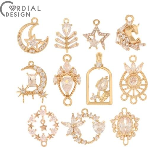 Cordial Design 6Pcs DIY Charms/Earrings Accessories/Multi Shape/Hand Made/Choose/CZ Pendant/Jewelry Findings & Components