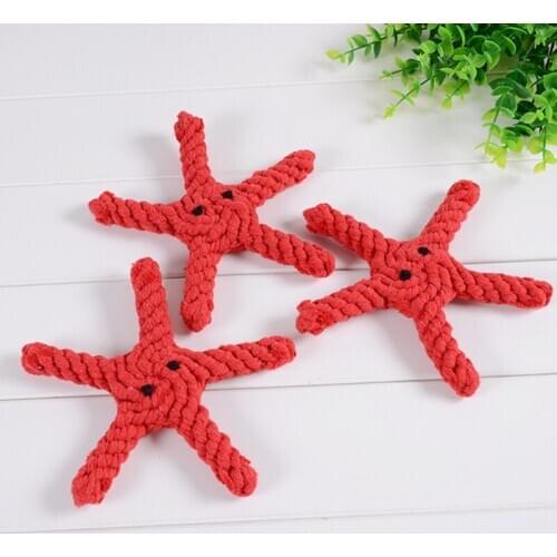 Dog toy cute starfish shape braided cotton rope pet toy，Q125