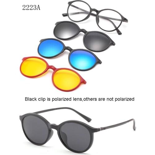Custom Men Women Polarized Optical Magnetic Sunglasses Clip Magnet Clip on Sunglasses Polaroid Clip on Sun Glasses Frame