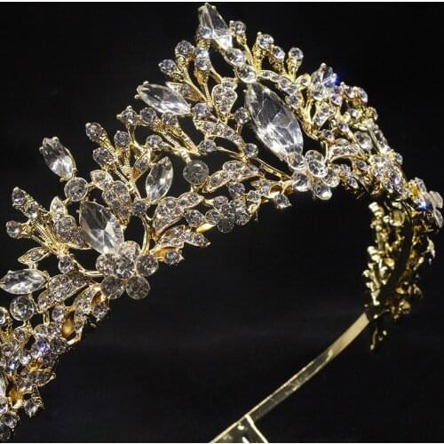 Baroque Crown Wedding Jewelry Hair Accessories Diadem Bridal Headdress Headband