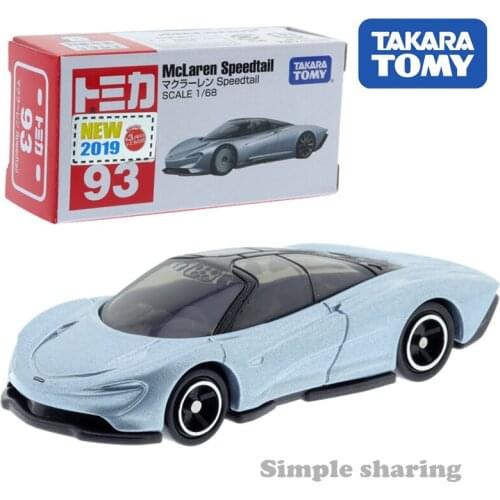 Takara Tomy Tomica No.93 Mclaren Speedtail Sports Model Car Toy Scale 1/68 Diecast Roadster Mould Funny Kids Doll Pop Puppet