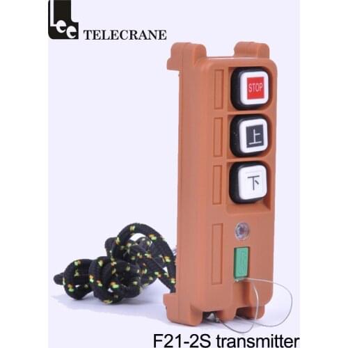Telecrane Wireless Radio Remote Control F21-2S Crystal Type Transmitter Emitter With Up And Down Push Buttons