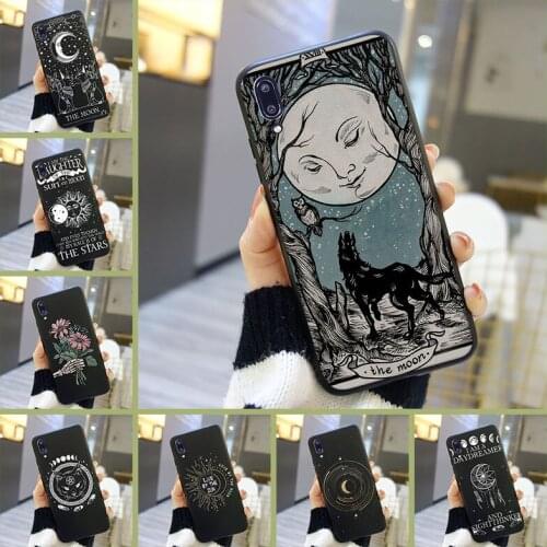Back Cover For Huawei Y5 Y6 Y7 2019 Cool Tarot Black Cat Moon Silicone Soft Case For Huawei Y6 Y7 Y9 Pro Prime 2019 Phone Case