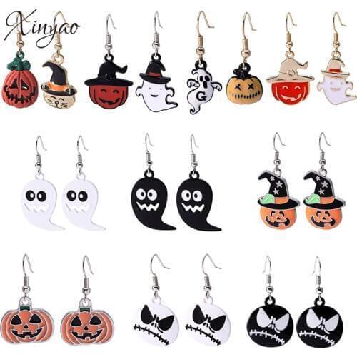 Halloween earrings Ghost Drop Earrings Fashion Trendy Funny Cool Dangle Earrings Halloween Punk wholesale Earrings Jewelry