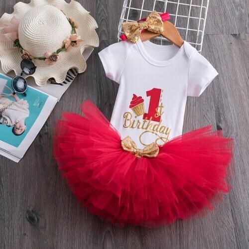 1 Year Baby Girl Dress Birthday Dress New Year Tutu Infant Clothes Newborn Party Ball Gowns Vestidos Infantil For 1-2 Yrs Girls