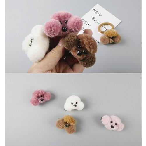 1PCS Cute Stereoscopic Teddy Dog Hairpins Children Headdress Girls Hair Clips Headwear Baby Hair Accessories Elastic Hair Bands