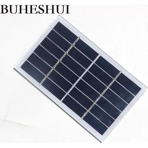 BUHESHUI 100pcs 1W 6V Solar Cell Module Glass Laminated Polycrystalline Solar Panel Charger For 3.7V Battery 115*70MM Wholesale