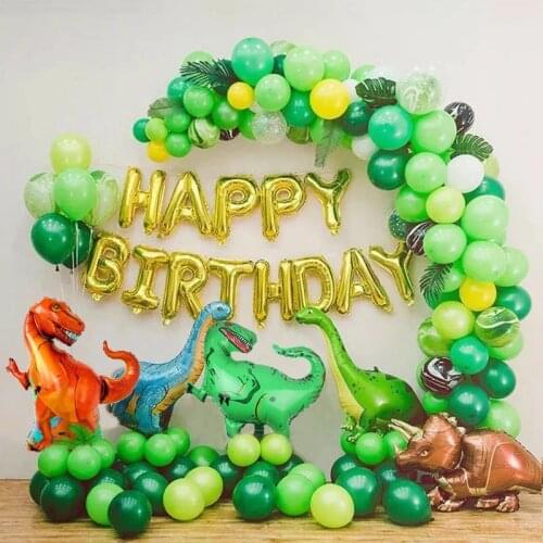 144pcs Dinosaur Birthday Party Decoration Balloons Arch Garland T Rex, Velociraptor, Brontosaurus For Kit for Birthdays Decor