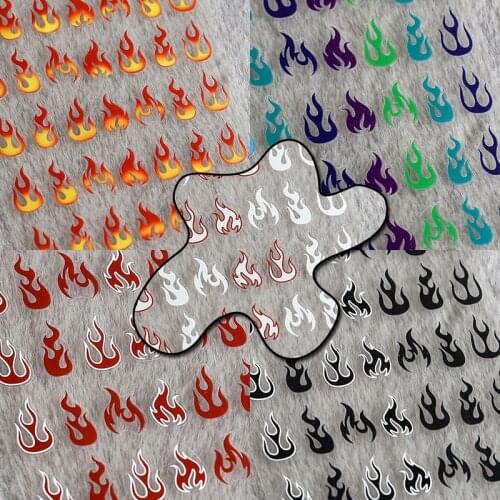 2021 Black/Red/Yellow Flame 5D Nail Art Stickers Decals 6 Style Adhesive Sliders Girl DIY High Quality Decorations Decals FT-520