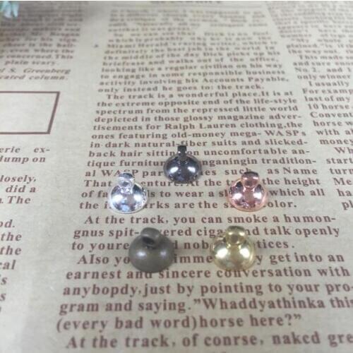 60pcs/lot 6mm bowl end top connector bean cap for diy glass bubble bottle findings 5 colors option silver/bronze/rose gold/gun