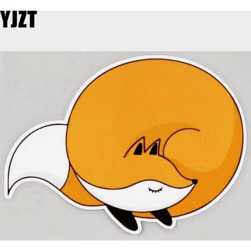 YJZT 13.4CM×9.7CM Car Sticker Cute Sleeping Baby Animals PVC Decal 11C-0298