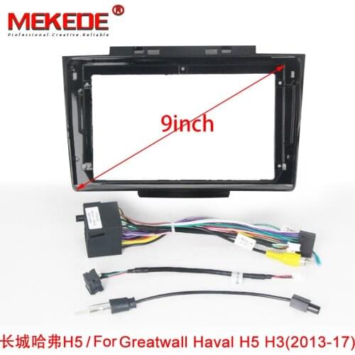 MEKEDE Double Din Car Radio Fascia Mounting Kit Panel For Greatwall Haval Hover H5 H3 2013-2017 Stereo Facia Frame Adaptor Cable