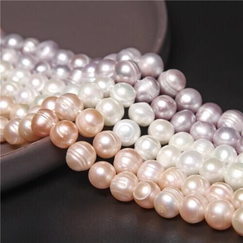 10-11mm Large Potato Round Pearl Beads Baroque Natural Freshwater Pearl Loose Bead DIY Jewelry Earrings Necklace Making 14"