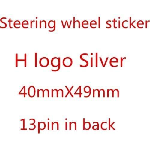1pcs Silver 3D H Logo Auto Car Steering Wheel Logo Badge Emblem Stickers Decals Auto Accessories Car Stylin High quality