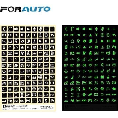 FORAUTO Car Luminous Sticker Multi-function Button Sticker Switches Relay Decoration Circuit Panel Decals Rocker Switch Label