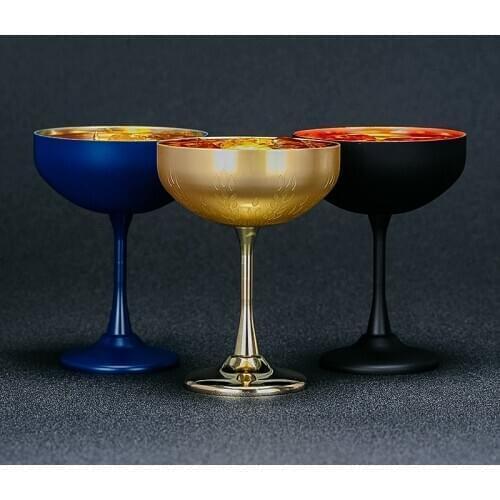 Etching Martini Cocktail Glasses,Copper Plated Stainless Steel