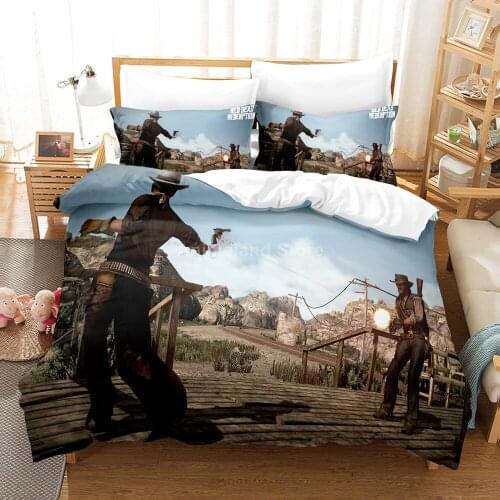 Red Dead Redemption 2 Bedding Set 3d Print Bed Linen Quilt Duvet Cover Set Home Textile Queen King Size Kids Cartoon Game Decor