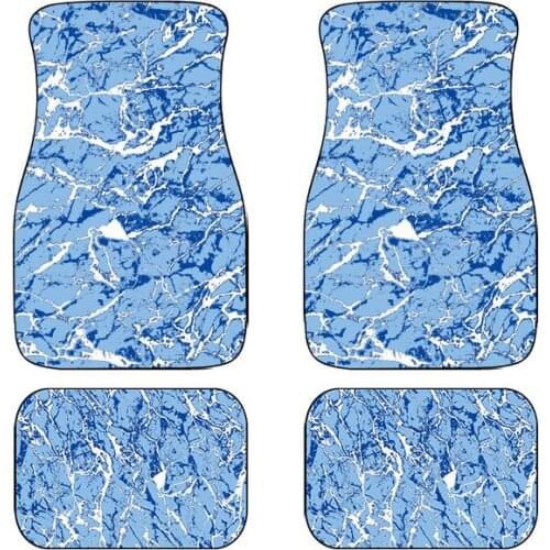 Abstract Trippy Swirl Tie Dye Car Front Rear Floor Mats 4 Packs Set Heavy-Duty Soft Non Slip Auto Interior Floor Carpets