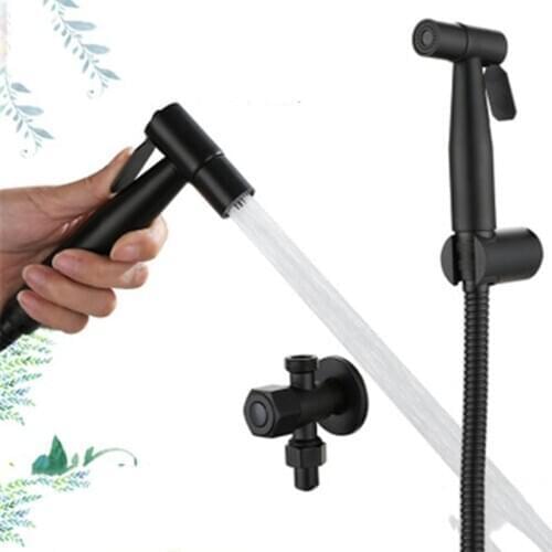 Matte Punch-free Brass Bathroom Shower Bidet Toilet Sprayer Kit Pressurized Toilet Flusher Taps Wall Mounted Bidets Faucet