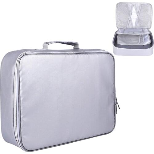 Multi-layer Document Bag Fire Resistant Briefcase Home Travel File Organizer Fireproof Waterproof Document File Storage Package