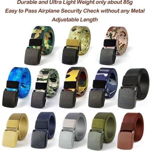 Tourzoo Mens Outdoor Sports Military Tactical Nylon Adjustable Belt Waist Belt With Metal Plastic Buckle Casual Fabric