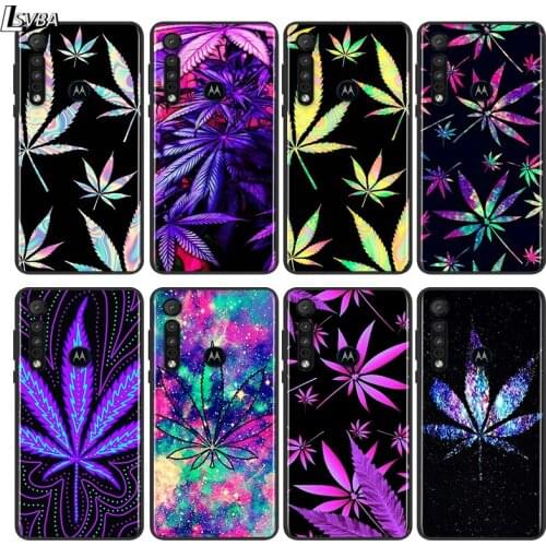 Pretty leaves For Motorola E6 E7 G8 G9 G Edge Stylus Power Play Lite One Hyper Marco Plus Black Soft Phone Case