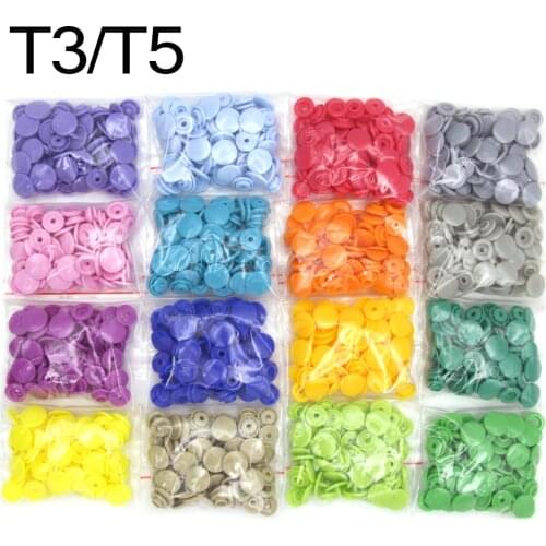 20Sets T3/T5 Round Snap Button KAM Plastic Buttons For Chirldren Folder Dark Buckle Press Studs Crafts Button DIY Baby Clothes