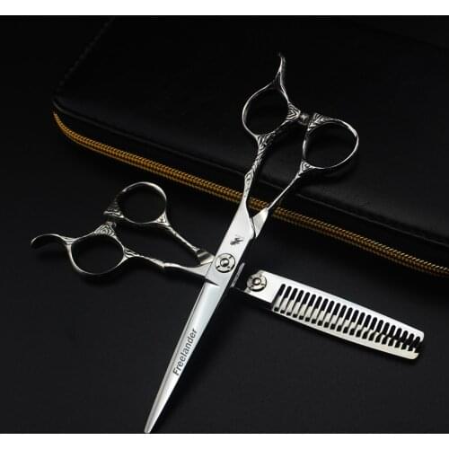 6.0" Salon Barber Hair Scissors Set Japanese Steel Professional Hairdressing Cutting Shears Thinning Trimmer Styling Tool